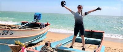  Louise Farley Cycling on the  tour with redspokes